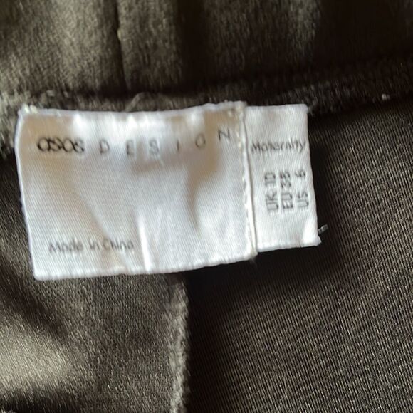 EUC ASOS DESIGN MATERNITY UNDER BUMP BLACK SPLIT HEM PANTS/SLACKS SIZE 6 - Picture 3 of 9